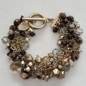 WHBM Gold Toggle Beaded Bracelet